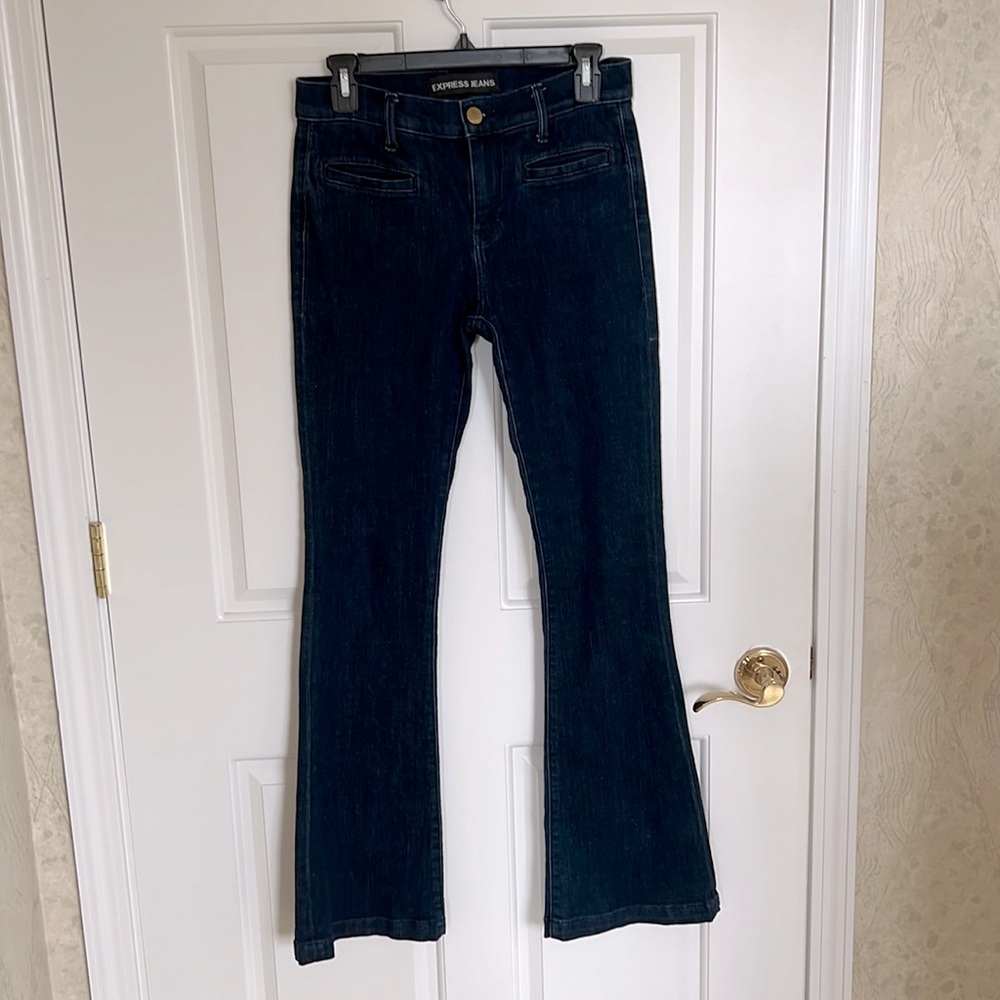 Express 4R high rise wide leg jeans